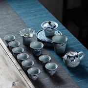 富贵牡丹青花瓷茶具套装 中式复古茶壶盖碗整套家用陶瓷功夫