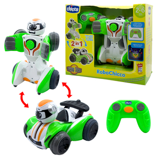 智高robochicco发声光效变形机器人，2模式遥控车，防撞抗摔儿童玩具