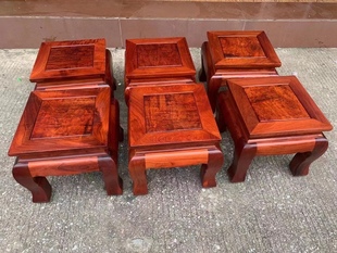 红木家具缅甸花梨木虎脚凳实木，换鞋凳矮凳，沙发凳虎脚凳方凳