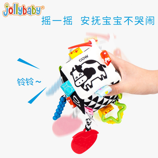 小布球婴儿手抓握训练响纸多功能，布立方可咬立体玩具积木软6个月5