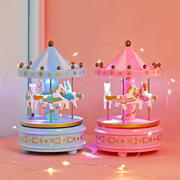 旋转木马生日蛋糕装饰摆件创意礼物音乐盒八音盒儿童生日烘焙插件