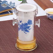 泡红茶专用茶具用品玻璃双耳冲茶器，陶瓷花茶泡，茶壶茶杯小套装家用