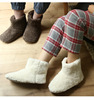 日式秋冬情侣白色高筒靴，包跟月子鞋地板，男室内家居棉鞋保暖拖鞋女