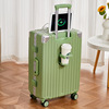 杯架行李箱abs+pc静音万向轮，可充电20寸登机箱，24寸密码旅行箱