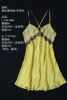 重磅真丝素绉缎吊带，睡裙宝蓝色裙子黄色，小码-b520