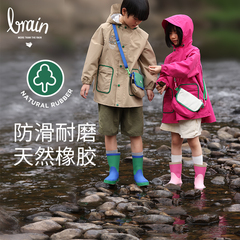 儿童雨鞋防滑中筒男女童橡胶雨靴拼色可爱风小学生水鞋