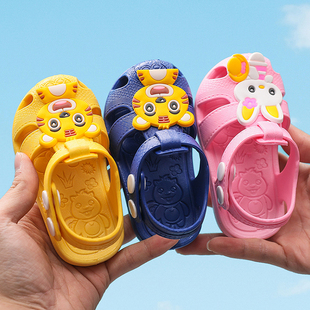 宝宝凉鞋夏季露趾男童女童0-1-2-3岁婴幼儿童凉鞋防滑塑料学步鞋
