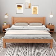 北欧网红单人床1.2家用榉木床儿童小户型，简现代1.5榉木拼床实木床