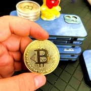 比特币纪念金币银币虚拟币bitcoin幸运币创意礼物送同学礼物