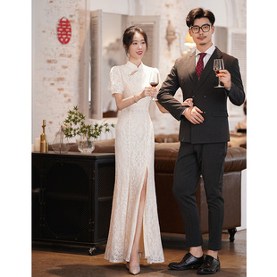 中式订婚旗袍2024领证登记晚礼服平时可穿高端新娘敬酒服夏季