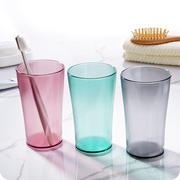 牙杯洗漱圆形漱口杯子水杯透明素色清新情侣刷牙杯塑料