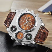 oulm欧镭个性创意手表原创概念，手表男指南针，大表盘复古美式男