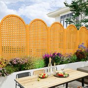 防腐木网格花园围栏白色栅栏，户外爬藤架实木篱笆，隔断庭院装饰护栏