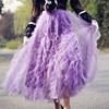 2021春夏流行灰紫色高级仙女网纱半身裙中长款超仙配卫衣毛衣百搭