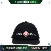 香港直邮Casablanca 男士 标志刺绣平顶棒球帽 AS23HAT00219黑色