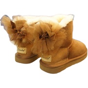 603 短筒靴 真皮羊皮毛一体雪地靴 套筒平跟冬季保暖女靴子