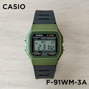 卡西欧手表casiof-91wm-3a绿框防水日历闹钟，秒表复古电子小方表