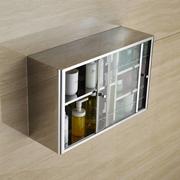 304不锈钢浴室吊柜厨房橱柜碗柜推拉门储物柜透明玻璃移门置物柜