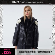 linc金羽杰羽绒服，女2023年冬反季断码短款加厚面包服