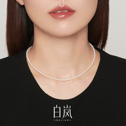 白岚淡水圆形珍珠项链女轻奢小众设计感颈链气质锁骨链XL2816