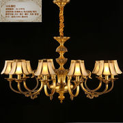 奥灯欧式全铜吊灯具别墅客厅，餐厅温馨卧室，美式灯饰地中海焊锡灯罩
