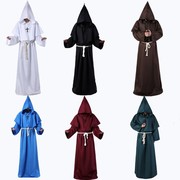 万圣节cosplay服装 古装中世纪修士袍僧侣服巫师服牧师cos服
