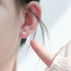 s925银针爱心耳钉女气质，简约高级感心形耳环，2021年潮小巧耳饰
