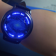 皮带LED蓝光触屏手表学生自动机械电子表男女防水腕表情侣对表