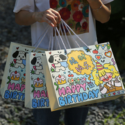 生日快乐涂鸦袋大号创意，袋子礼袋手提袋，礼物袋包装盒纸袋ins