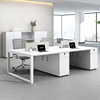 简约现代职员办公桌椅组合办公室，白色电脑桌子246人屏风工作位