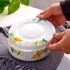 带盖陶瓷蒸蛋盖碗家用骨瓷，保鲜碗泡方便面，蒸箱用瓷盖子盘隔水炖碗
