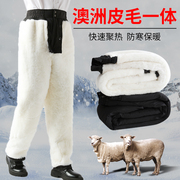 冬季羊皮裤中老年男女羊，毛裤皮毛一体冬季加厚羊绒棉裤高腰防寒裤