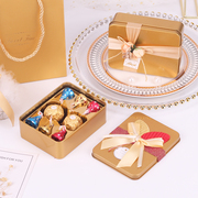 喜糖礼盒成品含糖结婚喜糖，礼盒装喜糖盒巧克力满月伴手礼马口铁盒