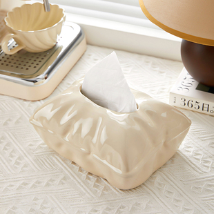 北欧ins奶油风纸巾盒摆件家居客厅桌面高档抽纸盒茶几餐桌装饰品
