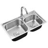 厨房水盆洗菜盆双304不锈钢洗手盆水池单洗碗池，加厚一体水