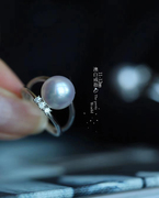 澳白耳钉澳白戒指11-12mm 18k镶钻珠子极强光近正圆