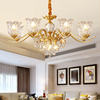 美式客厅吊灯水晶灯复古全铜卧室，餐厅灯欧式轻奢法式高端别墅铜灯