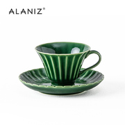 alaniz菊染复古咖啡杯碟，套装家用茶杯，陶瓷功夫茶具办公室喝茶杯