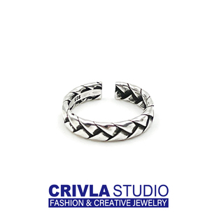 CRIVLA可调节开口食指戒指男女潮牌高级小众设计感冷淡风个性指环