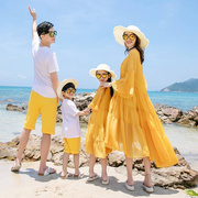 宽松大码母女装，一家三口亲子装出游度假家庭装，海边沙滩裙