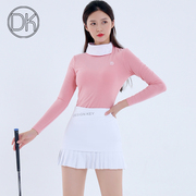 DK高尔夫女装2022春秋女士短裙运动长袖粉色韩式修身显瘦套装送袜