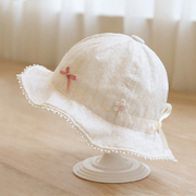日本新生儿网红帽子女宝宝春秋夏季薄款遮阳帽可爱透气儿童公主帽