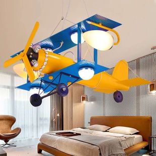 创意儿童房运输机飞机灯，男孩卧室房间，灯led现代时尚卡通飞机吊灯