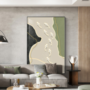 现代简约抽象九鱼图客厅，挂画高级感玄关，落地装饰画沙发背景墙壁画