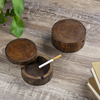 烟灰缸创意个性潮流有盖泰国实木，家用中式复古烟灰缸小号带盖摆件