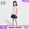 Gap女童2024春季纯棉花卉logo灯笼袖短袖T恤儿童装上衣890395