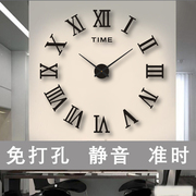 创意夜光挂钟网红客厅装饰钟表简约时尚贴墙数字时钟免打孔挂钟表