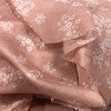 高端粉色底樱花图案雪纺纱布料复古汉服连衣裙衬衫进口服装面料