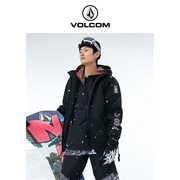 volcom钻石男装，户外品牌棉服2024冬季男士，滑雪服外套保暖连帽