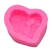 DIY烘焙硅胶模具心形玫瑰花手工皂模具 翻糖蛋糕装饰模具定制